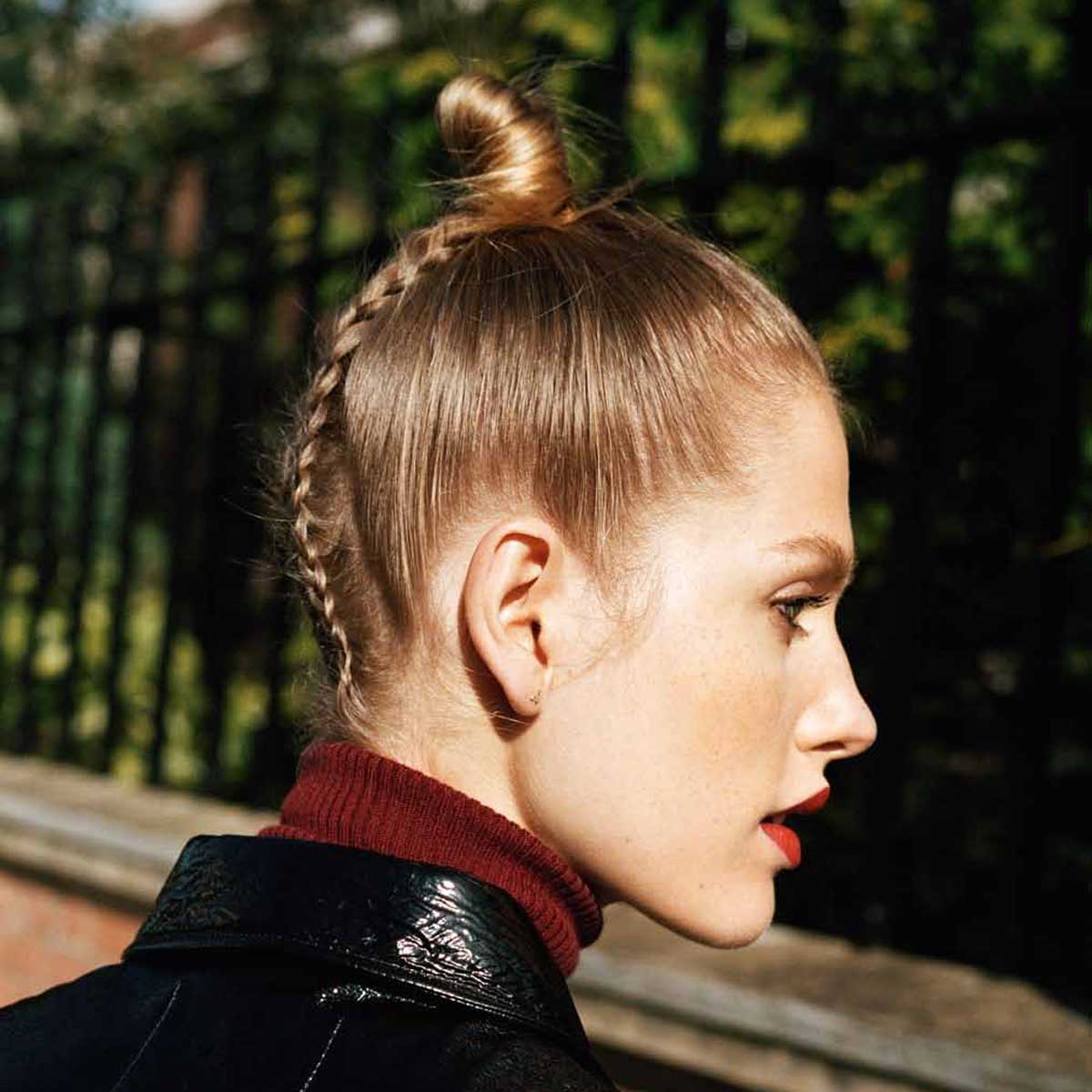Dirty ballerina: Good girl gone bad. It's business at the front and party at the back with this tight top knot and unexpected braid at the back.